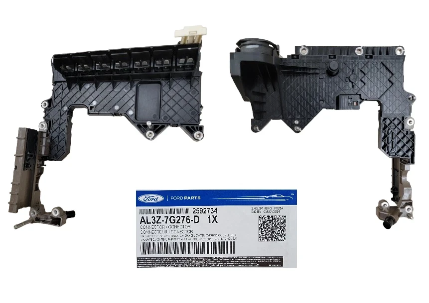 OEM Ford 6R80 molded lead frame assembly — part number AL3Z-7G276-D, showing the plastic-encased internal wiring harness connector used in Ford F-150, Expedition, Mustang, and Explorer transmissions