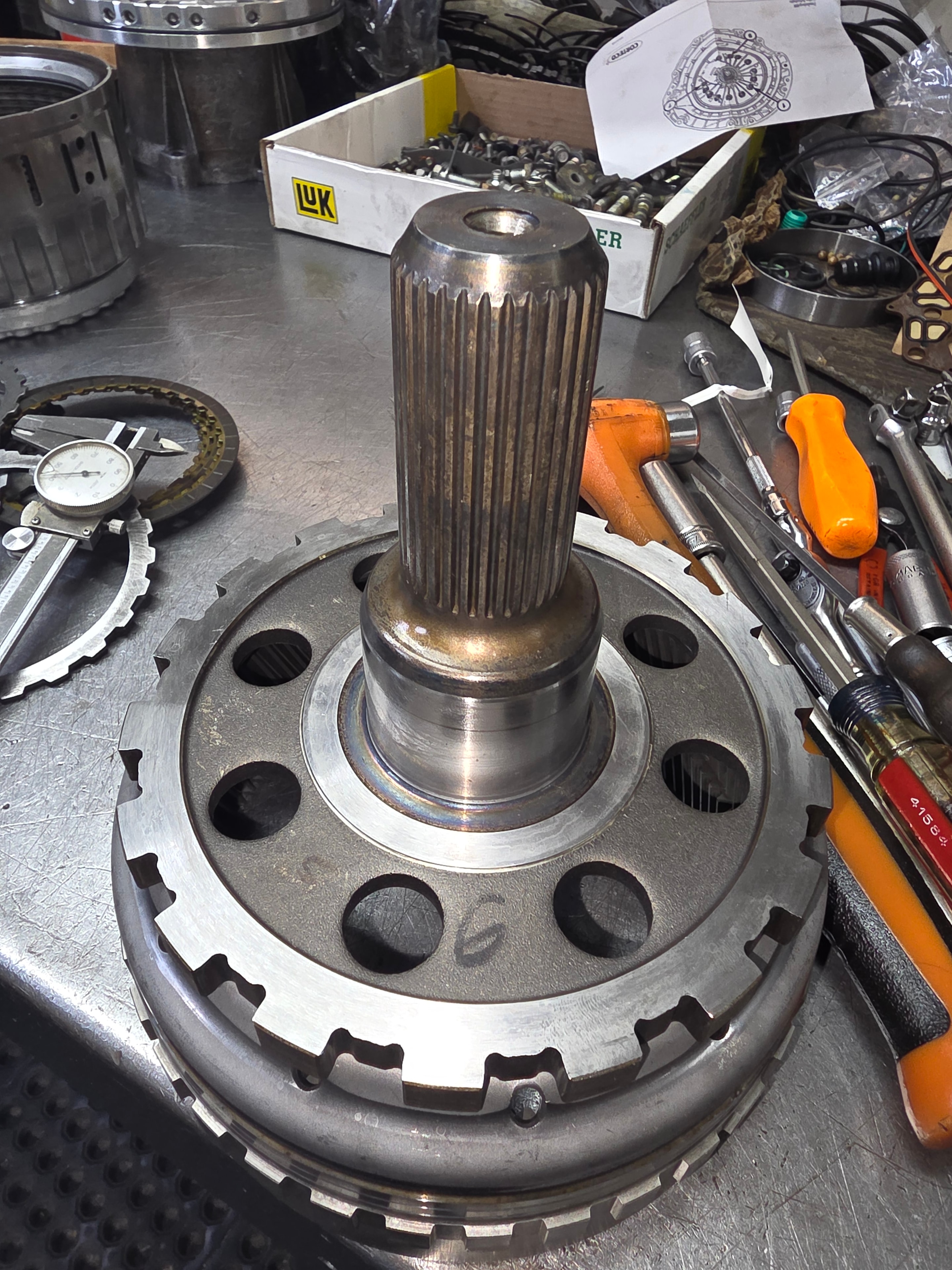 6L80 transmission being inspected at Riley Auto Care in San Marcos TX